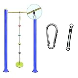 Klettergriffe Wand-/Stangen-/Baumschaukel-Set und Seile, 2m/6,5ft Kinder-Kletterset mit Fußhalterung, Outdoor-Kletterseil für Kinder Ab 3 Jahren (Color : Mounted on a bar)