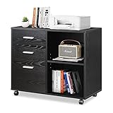 Aktenschrank Boden-Aktenschrank aus Holz, Büro-Aktenschrank, Schlafzimmer, herausnehmbare Schublade mit Schloss, große Kapazität, multifunktional Büroschrank Lagerschrank (Color : A)