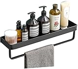 FESTAS Badezimmer-Regal-Organizer, Duschregal, Schwarze Eckregale, an der Wand befestigter Aluminium-Toiletten-Shampoo-Halter (Size : 30CM)