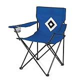 Hamburger SV Campingstuhl faltbar - 80x50 cm | Ideal für Festivals, Angelausflüge, Strand u.v.m. | Wasserabweisend & robust | Belastbar bis max. 100 kg [blau mit Logo]