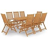 Yolola Sitzgruppe Garten Holz Essgruppe 8 Personen Gartenmöbel Set mit 8 Gartenstuhl Klappbar Gartenmöbel Essgruppe Gartengarnitur Holz Sitzgarnitur Balkonmöbel Set Balkongarnitur