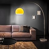 cagü Design Retro Lounge Bogenlampe LUXX Orange & Chrom glänzend mit Marmorfuß Weiß 175-205cm Höhe verstellbar