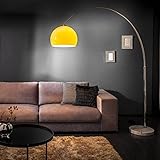 cagü Design Retro Lounge Bogenlampe LUXX Orange & Chrom glänzend mit Marmorfuß Weiß 175-205cm Höhe verstellbar