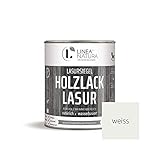 LINEA NATURA® - Holzlack Lasur halbdeckend | Möbel | Parkett u.- Treppen im Innenbereich 1 Liter - weiß