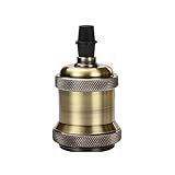 E27 Lampensockel Aluminium Vintage Kupfer Chrom Lampenfassung Antik Messing Passende Schraubfassung for Beleuchtungskörper Dekor (Size : E26 E27, Color : Vintage Bronze)