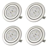 Sweet Led 4x Möbeleinbaustrahler flach 3W LED 230V IP20 Einbaustrahler Möbelleuchte Möbel-Einbaustrahler Einbauleuchte Einbauspot - ultra flach, mini, 3000k Warmweiß