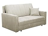 Mirjan24 Sofa Viva Bis Premium III mit Schlaffunktion, Bettsofa, 3 Sitzer Polstersofa mit Bettkasten inkl. Kissen, Sofagarnitur, Schlafsofa Farbauswahl, Wohnlandschaft, Stoff: Cord (Poso 100)