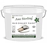 XL 3Kg. Ann Sterling Kreidefarbe Shabby Chic Farbe: Chalky White/Weiß 3Kg. Lack Chalky Paint