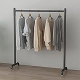 Garderobenständer, Kleiderständer, Kleiderständer, Metall-Kleiderschrank, Lagerregale, Kleiderständer, tragbarer Schrank-Organizer, Standard-Stangen-Wäsche-Hängeständer, 100 x 130 cm (Farbe: Schwarz,