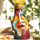 GUGUGO Gesicht Vase, Blumenvase Dekorative Vasen, Abstrakte Körpervase, Ideal zur Lagerung von Trockenblumen & Frische Blumen, Witzige Vase für Wohnzimmer Home Deko (Bunte, Modern Deko)