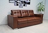 Quattro Meble Glanz Echtleder 3 Sitzer Sofa Mallorca Pik FS Breite 205cm mit Schlaffunktion Ledersofa Echt Leder Couch große Farbauswahl !!!