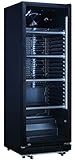 METRO Professional Getränkekühlschrank GSC2360B mit Glastür, 347 L, schwarz, 180 W, 220-240 V, Kühlschrank mit Led Beleuchtung und 4 verstellbaren Einlegeböden, perfekt für Gastronomie