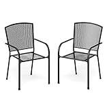 Best Villa 2X Gartenstühle Outdoorstühle Terrassenstühle Balkonstühle Bistrostuhl Metall
