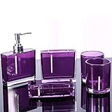 Badezimmer-Zubehör-Set, 5-teiliges Acryl-Geschenkset mit Emulsionsflasche, Zahnbürstenhalter, Seifenschale, Gurgelbecher für Zuhause, Hotel, Badezimmer, Reisen