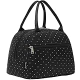 FlowFly Lunch-Tasche, Tragetasche, Lunch-Organizer, Lunch-Halter, isolierte Lunch-Kühltasche für Damen/Herren, gepunktet