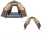 Camping-Tents 5/8 Person Windproof Family Tent Ventilated Mesh Windows Portable Waterproof Tents for All Seasons Grey