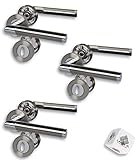 Alpertec Türbeschlag 3er Set, Edelstahl-BI Color Rosettengarnitur mit Metallunterkonstruktion; Schraubrosetten für Zimmertüren; Türklinke; Türgriff;
