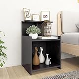 Youuihom Nachttisch für das Schlafzimmer, Nachttisch mit Offenem Fach, Geeignet für Wohnräume, Wohnzimmer, Schlafzimmer, Bäder, Nachttische 2 STK. Hochglanz-Grau 40x35x60 cm Holzwerkstoff