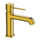 BADLAND Wasserhahn Bad Waschtischarmatur Kleine POLA Gold Badarmatur Waschtischbatterie + Click-Clack