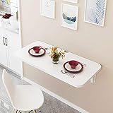 ESBANT Wandmontierter Klapptisch mit Gewindeloch, schwimmender Esstisch, Kindertisch, Arbeitsplatzregal, Computertisch, 50-120 cm, für Home Office, Küche, Balkon, Wäschestange (110 x 30 cm/43 x 12