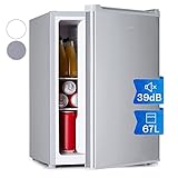 Klarstein Mini Kühlschrank, Retro Mini-Kühlschrank mit Gefrierfach, 67 Liter Getränkekühlschrank Klein & Kompakt, Kleiner Kühlschrank mit Herausnehmbaren Ablagen, Indoor/Outdoor Kühlschrank Leise