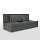 VitaliSpa Innovatives Schlafsofa Luxus 230 x 105 cm Grau - Sofa mit Schlaffunktion Schlafcouch Doppelbett Couch Taschenfederkern Boxspringbett