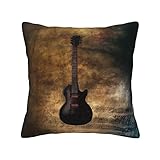 ASEELO Kissenbezug für Musikgitarre, quadratisch, weich, für R Couch, Bett, Sofa, Bank, Stuhl, 45,7 x 45,7 cm