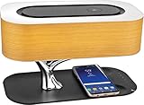 HomeTree Baum des Lichts LED Nachttischlampe für Schlafzimmer Holz Tischlampe Telefon Ladegerät Bluetooth Lautsprecher stufenlose Helligkeit Möbel Heimdekoration Geburtstagsgeschenk