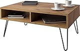 Couchtisch Industrial Style - Wohnzimmertisch Modern 90x60x40 cm - Tisch Wohnzimmer für Ihr Büro/Zuhause - Mitteltisch mit stilvollen Metallbeinen - Massiv Kaffeetisch (Craft Oak)