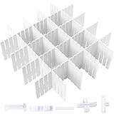LWAIX Schubladentrenner Verstellbar Schubladenteiler 16Stk Schubladeneinteiler Schubladen Organizer Für Schrank Unterwäsche Socken DIY Schreibtisch Organizer (Weiß)