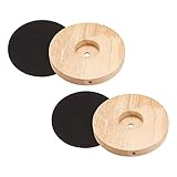 PATIKIL 150mm Holz Lampenfuß 2Pack Kreisförmig Holz Schreibtisch Ersatz für Tischlampen