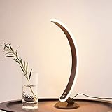 MUZIZY Stehlampe Arc, Stehlampen dimmbar modern, mit Fernbedienung, Aluminium-Stehlampe, braune hohe Tischlampen für Wohnzimmer, Esszimmer, Schlafzimmer, Nachttisch, Lesen, H50CM/16W Happy Many Times