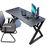 ANEIDA Gaming Tisch,X-förmigen Gaming Computertisch mit Kabelmanagement und Maus pad - Einfacher Aufbau,Gaming-PC Computertisch für Heimbüro Kleiner Raum,L 140CM