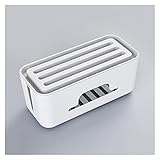 wlan Router Aufbewahrungsbox Desktop-Machtstreifen-Anti-Staub-Box-Home-Draht-Management-Aufbewahrungsbox mit Telefonhalter-Stromkabelbox for Machtstreifen / -lade- / -adapter, weiß / grau router kaste