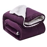 SOKAKI Kuscheldecke Flauschig Fleecedecke Warm Sofadecke Sherpa Decke Extra Dick Couchdecke Weiche Wohnzimmerdecke für Bett Sofa Menschen (Lila,200cmX230cm)