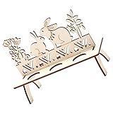 HEMOTON Eierregal Tischdekoration Holzständer Holzdekor Eierständer Halter Eierschublade Eierbecher Präsentationstablett Hase Eierhalter Hasenornament Arbeitsplatte