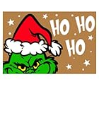 Shirtinator Grinch Fußmatte Weihnachten 40x60 cm rutschfest – Grinch Ho Ho Ho – Geschenk Fußabtreter Fußabstreifer Türvorleger Fußmatte Weihnachtsmotiv Lustig Haustür Außen