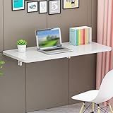 An der Wand montierter Tisch für die Küche, klappbarer Frühstücksbartisch, schwebender weißer Klappschreibtisch für kleine Räume, Schreibtisch, Laptop-Schreibtisch, Nachttisch-Gaming-Arbeitsplatz ( Si