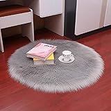 Ksydhwd Kleiner Teppich, 50 cm, einfarbig, flauschig, Teppich, rund, für Schlafzimmer, Teppich