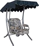 Angerer Hollywoodschaukel 1-Sitzer - Gartenschaukel Made in Germany - Schaukel zum Sitzen und Entspannen - einfache Montage (Grau-Beige Gemustert)