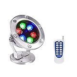RGB Unterwasser-LED-Strahler - LED Ring Brunnen Beleuchtung Licht, Ac 12V/24V Niederspannung Unterwasserlicht Pool, IP68 Brunnen Beleuchtung LED Einstellbarer Farbwechsel Mit Fernbedienung ( Color : A