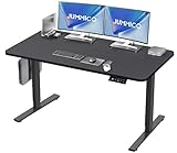 JUMMICO Höhenverstellbarer Schreibtisch 140x70cm Schreibtisch Höhenverstellbar Elektrisch mit USB-Ladeanschluss,Höhenverstellbar Computertisch Steh-Sitz Tisch Standing Desk mit Rollen (Schwarz)