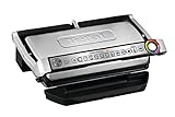 Tefal OptiGrill XL GC722D Kontaktgrill | XL-Grillfläche | Zusätzlichen Temperaturstufen | Automatische Anzeige des Garzustands | 40 cm x 20 cm | Schwarz/Edelstahl