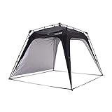 Lumaland Outdoor Pavillon 2,5 x 2,5m | Wasserdicht & UV-Schutz | Gartenzelt inkl. 1x Seitenteil & Tasche & Heringe | Robuster Camping & Partyzelt | Pop Up Zelt Aufbau in 2 Minuten [Schwarz]