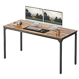 CubiCubi Schreibtisch, 120 x 60 x 75 cm Computertisch, Schreibtisch Klein PC-Tisch Stabil, schmaler Bürotisch, Arbeitszimmer, Homeoffice, Büro, einfacher Aufbau, Stahl, Industrie-Design, Braun