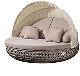 Liegeinsel Pacific Diamond Cappuccino - 360°-Drehtechnik Gartenlounge Sunlounger Sonneninsel