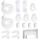 2 Set Rollo Halterung für Fenster 17mm Doppelrollo Klemmhalter ohne Bohren, Ersatzteile für Rollos Montage, Rollo Klemmhalter für Klemmfix Rollo, Verdunkelungsrollo, Doppelrollo