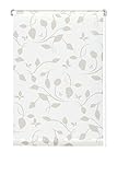 GARDINIA EASYFIX Dekor Scandinavian Rollo ohne Bohren, Zum Kleben oder Klemmen, Blickdicht, Lichtdurchlässig, Weiß/Natur, 75 x 150 cm