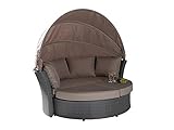 Liegeinsel Miami Grey Strandliege Sonnenliege Sunlounger Gartenliege Liege Polyrattan