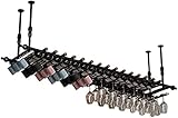 GAJUST Schönes Metall Wein Rack Deckenbefestigter Wein Flaschenhalter Hängendes Champagner Stemware Aufbewahrungsregal Industrielles Schwarzes Wein Glas Halter Dekoratives Regal Für Küchenbar/Mehrfarb